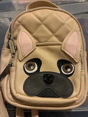 Betsey Johnson Cute Pug Dog Crossbody Bag - Beige